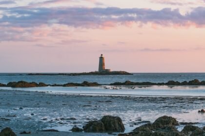 white and brown lighthouse on seashore during daytime